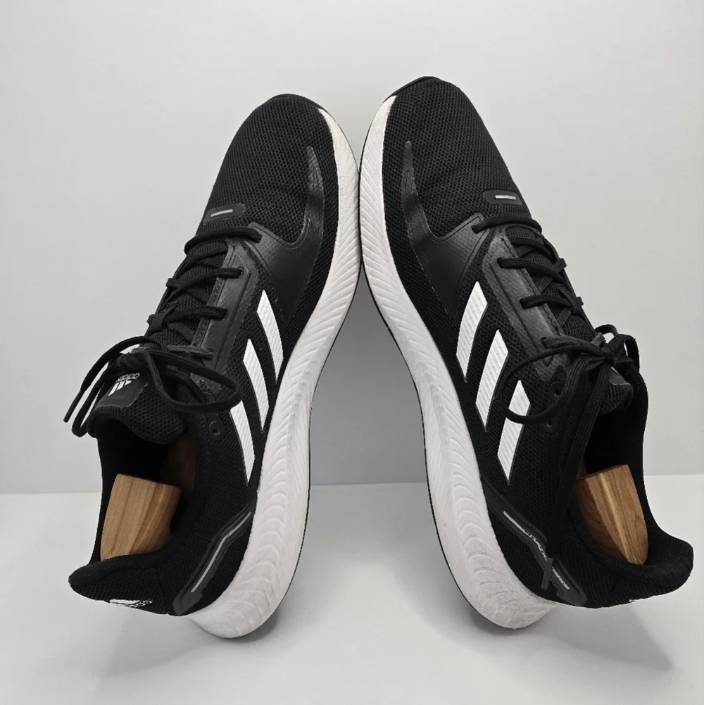 Adidas | RunFalcon 2.0 black white sporty running sneakers | MENS 12